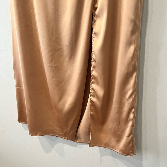 Gold Satin Slip Skirt, size L - Picture 3 of 10